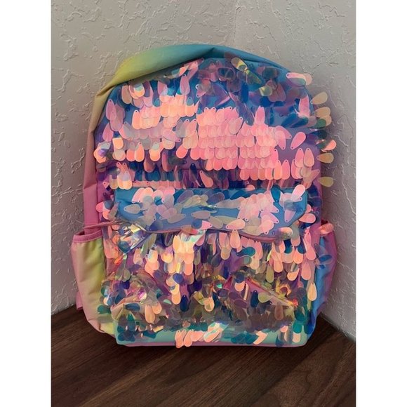 NWT Journeys Kidz Accessory Innovations Iridescent Gradient Rainbow Backpack - Picture 2 of 6
